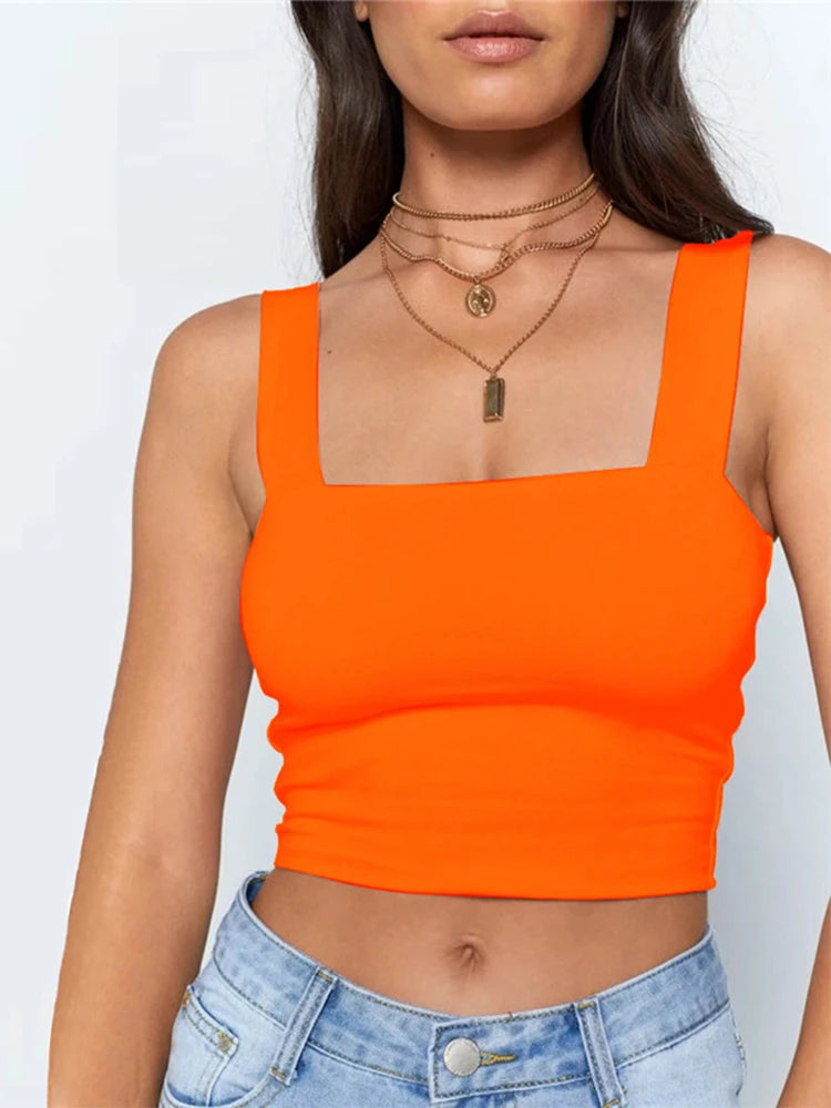 Square Neck Sleeveless Crop Top - Out-Of Box